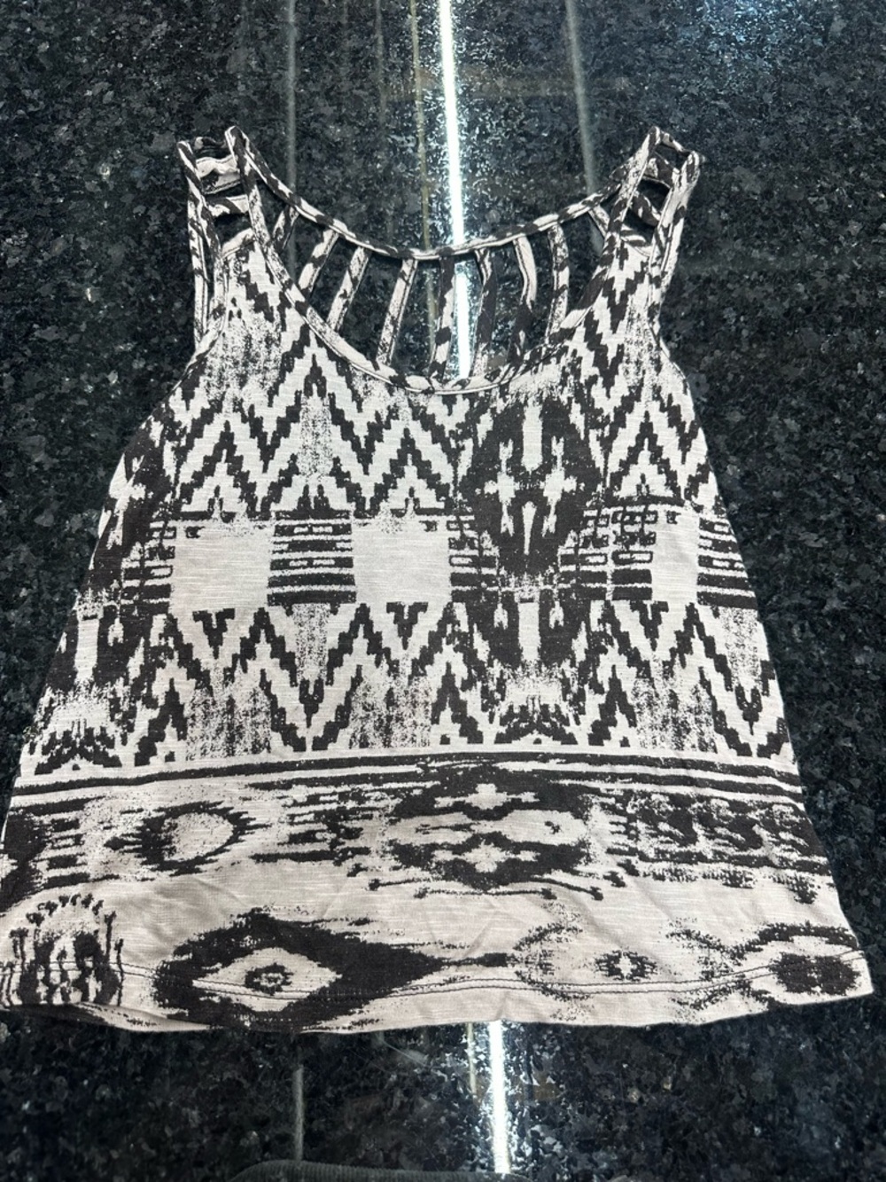 Tilly’s New Chocolate & Tan Patterned Women’s Tank Top